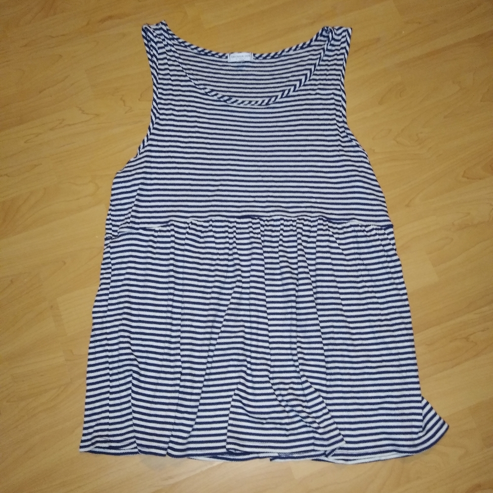 Chic Soul Blue and White Tank Top-Size 1XL
